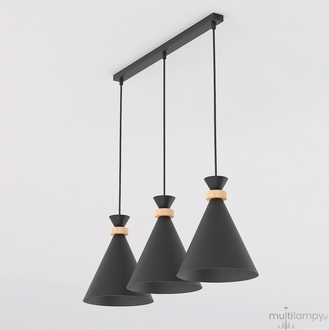 Zero lampa wisząca 3xE27 czarna 1682/3