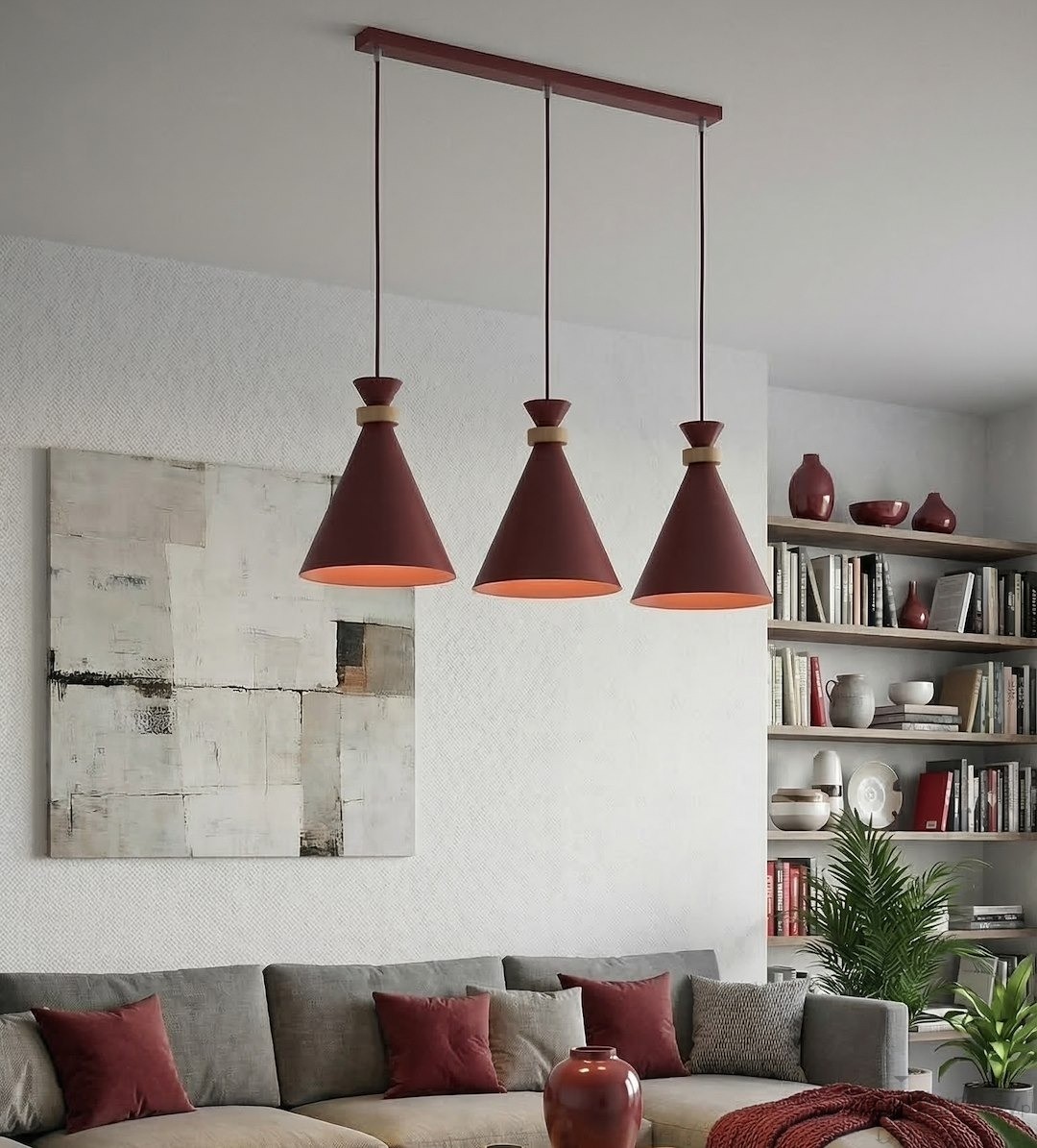 Zero lampa wisząca 3xE27 burgundy 1684/3