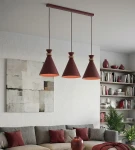 Zero lampa wisząca 3xE27 burgundy 1684/3
