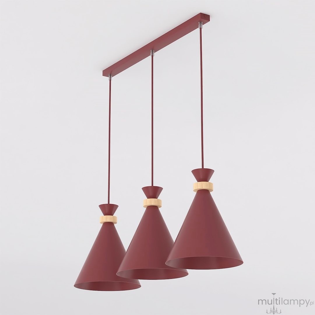 Zero lampa wisząca 3xE27 burgundy 1684/3