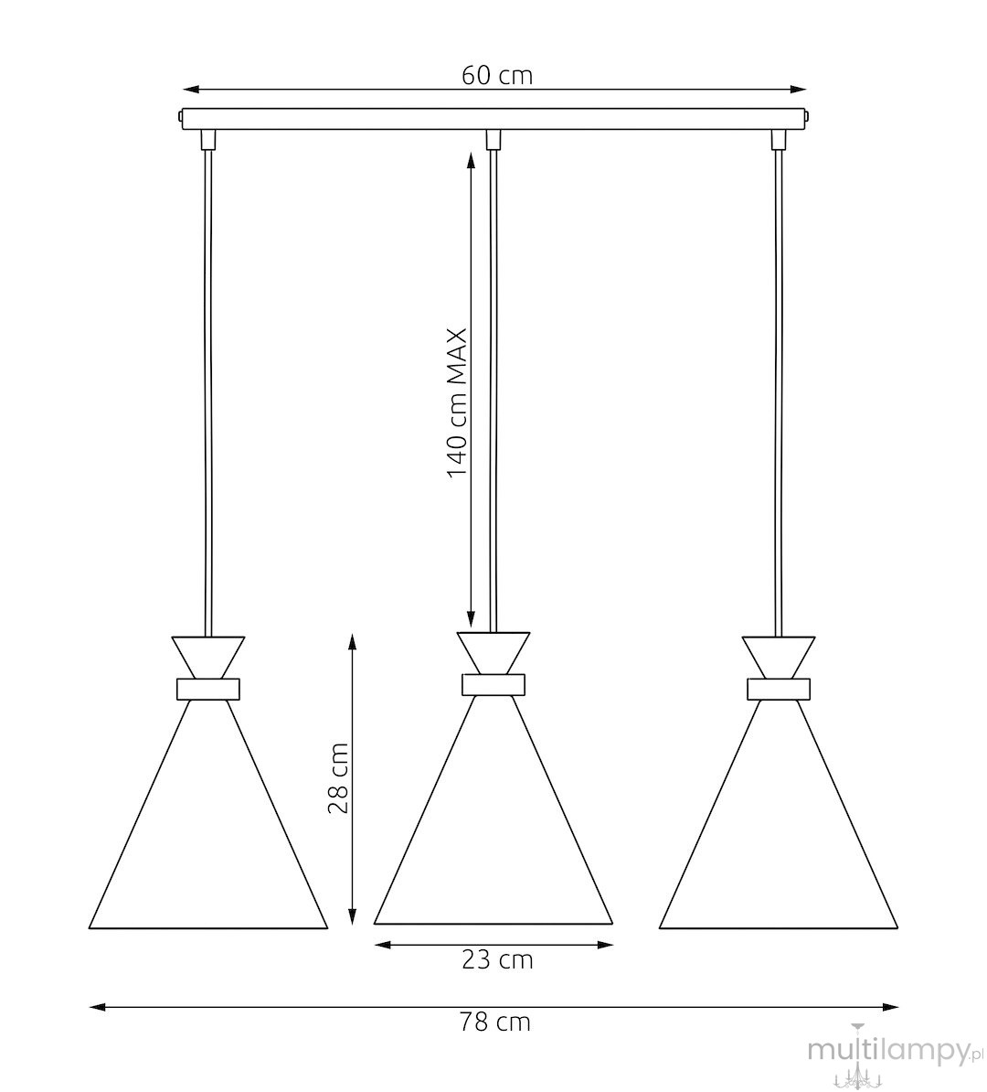 Zero lampa wisząca 3xE27 biała 1679/3