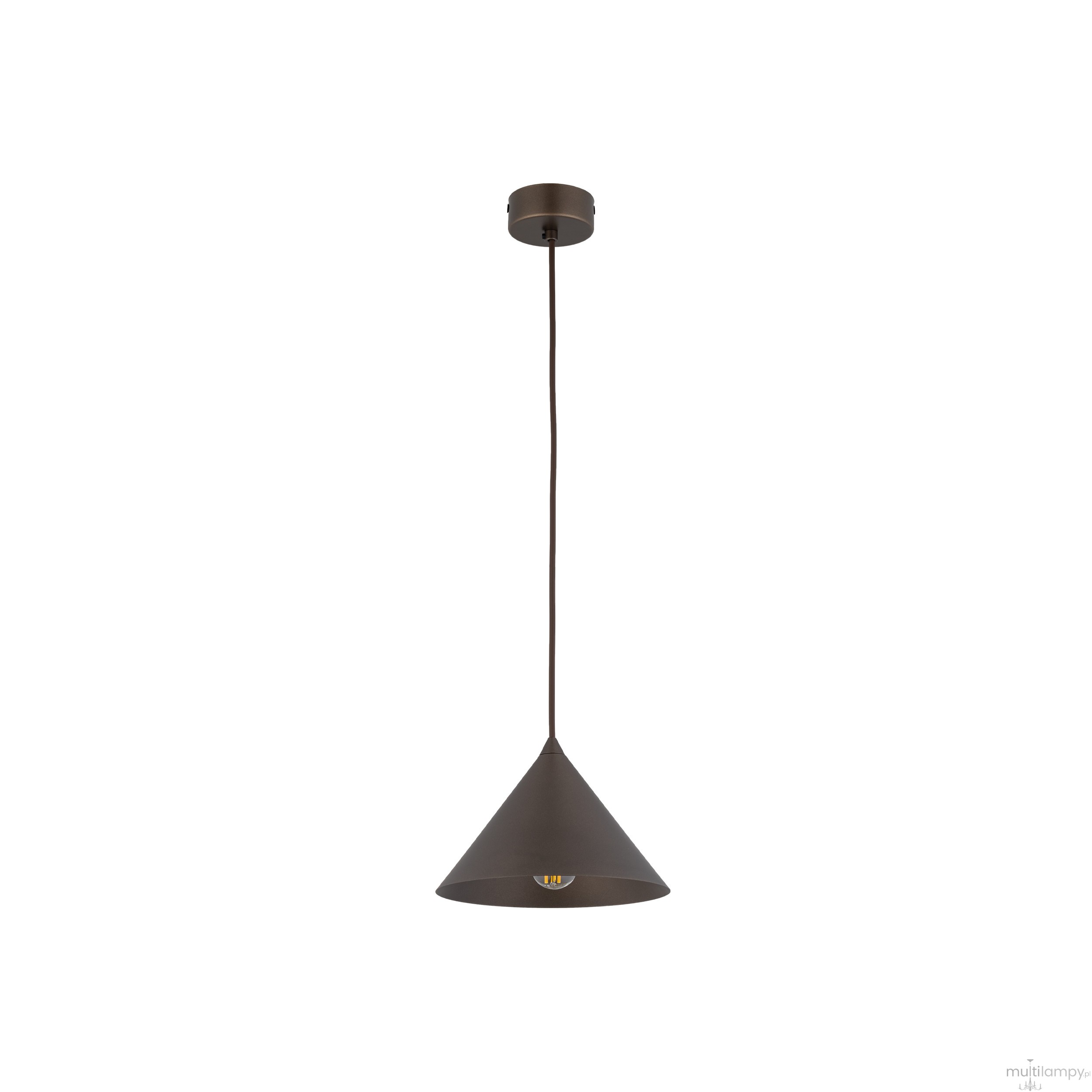 Cono D21 lampa wisząca 1xE27 brązowa 10073