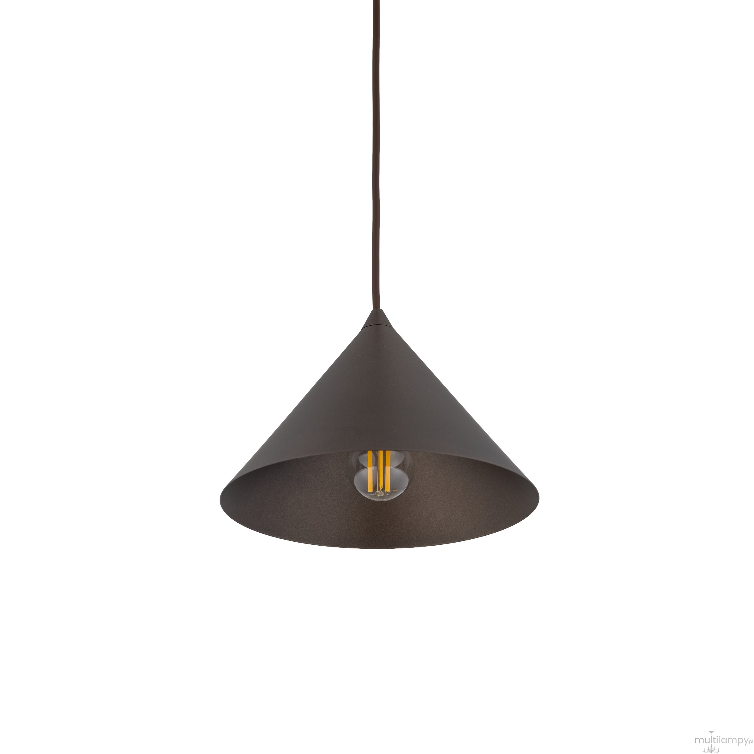 Cono D21 lampa wisząca 1xE27 brązowa 10073
