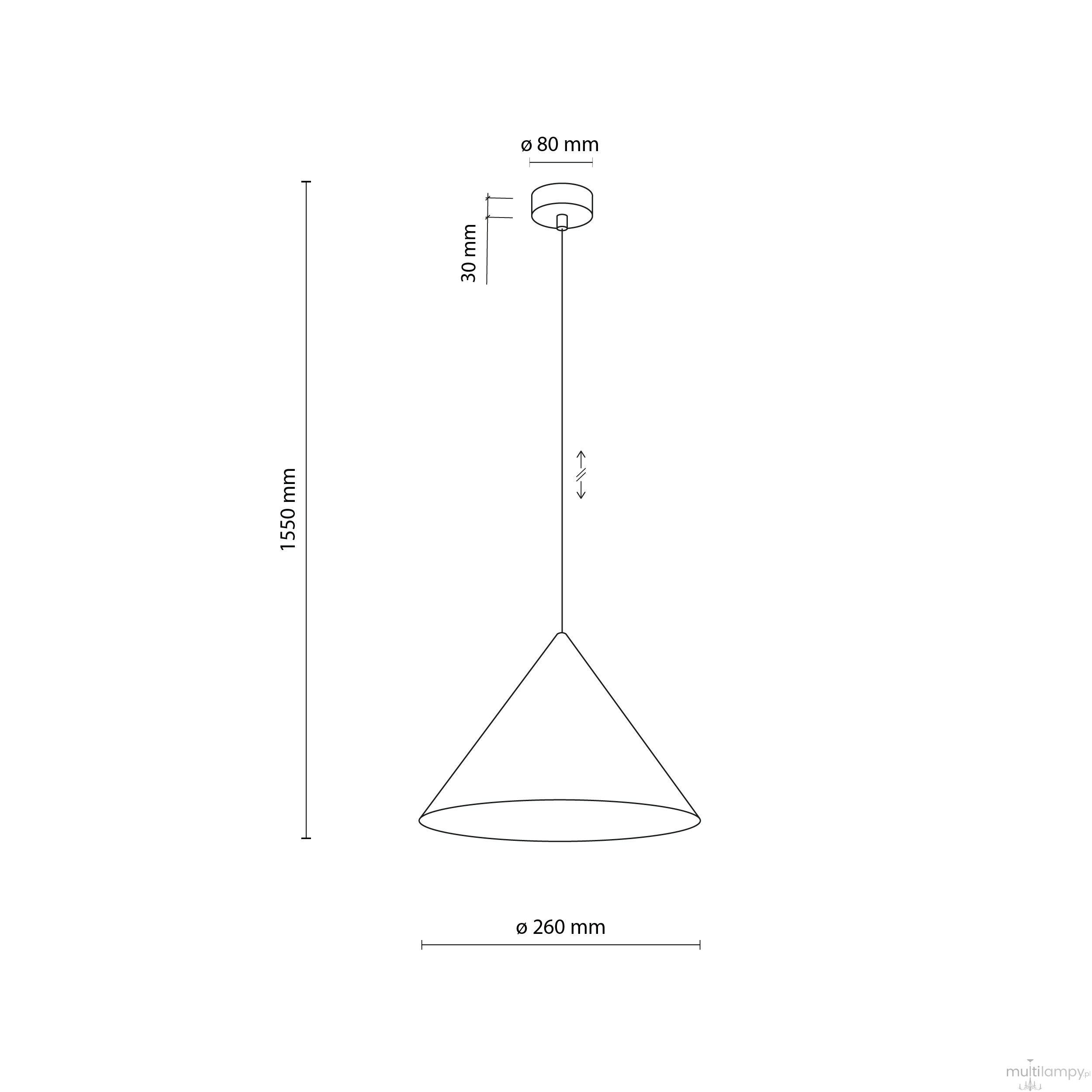 Cono D26 lampa wisząca 1xE27 biała 10008