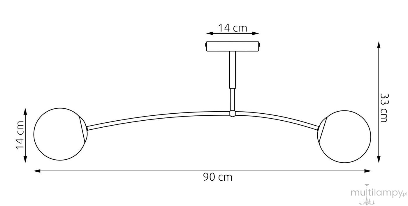 Pregos lampa sufitowa 2xE14 mokka biały 1685/2