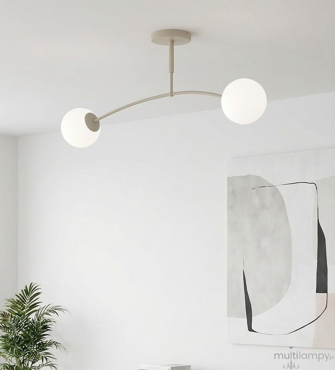 Pregos lampa sufitowa 2xE14 mokka biały 1685/2
