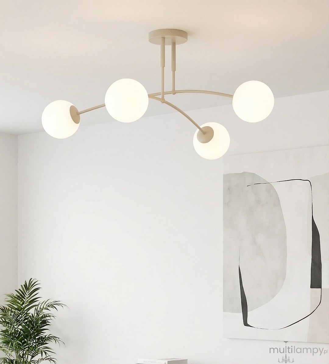 Pregos lampa sufitowa 4xE14 mokka biały 1685/4