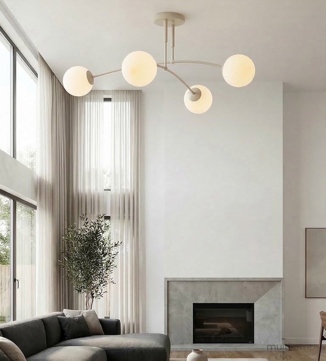 Pregos lampa sufitowa 4xE14 mokka biały 1685/4