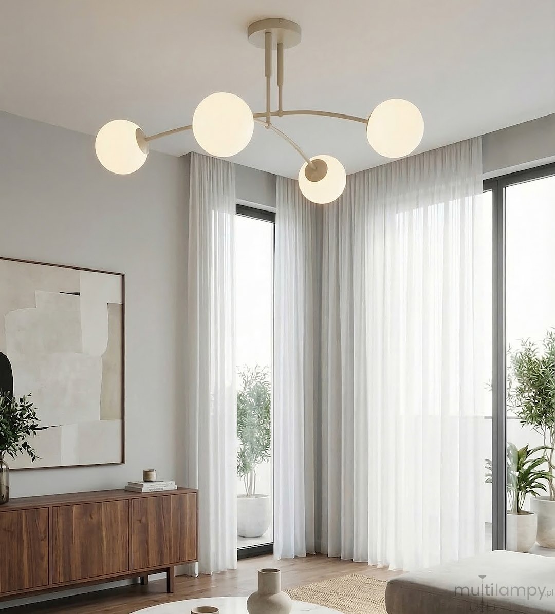Pregos lampa sufitowa 4xE14 mokka biały 1685/4