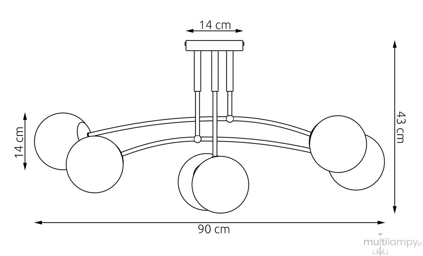 Pregos lampa sufitowa 6xE14 mokka biały 1685/6