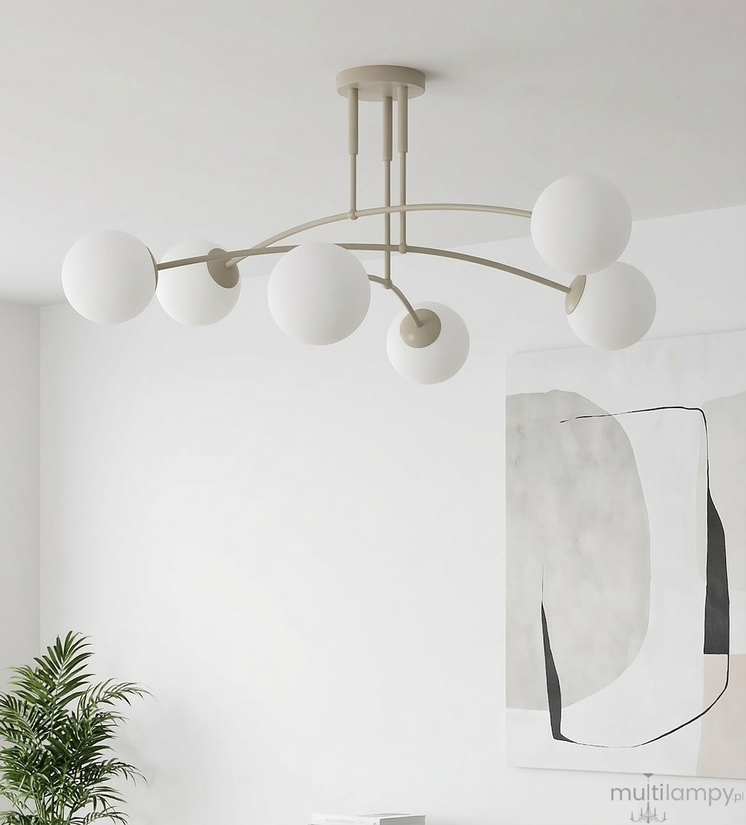 Pregos lampa sufitowa 6xE14 mokka biały 1685/6