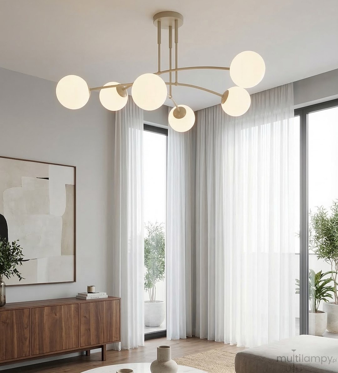 Pregos lampa sufitowa 6xE14 mokka biały 1685/6