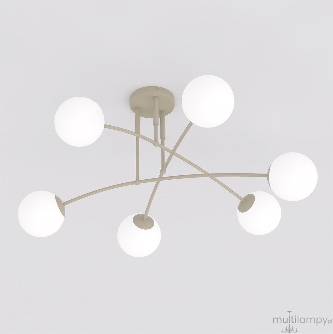 Pregos lampa sufitowa 6xE14 mokka biały 1685/6