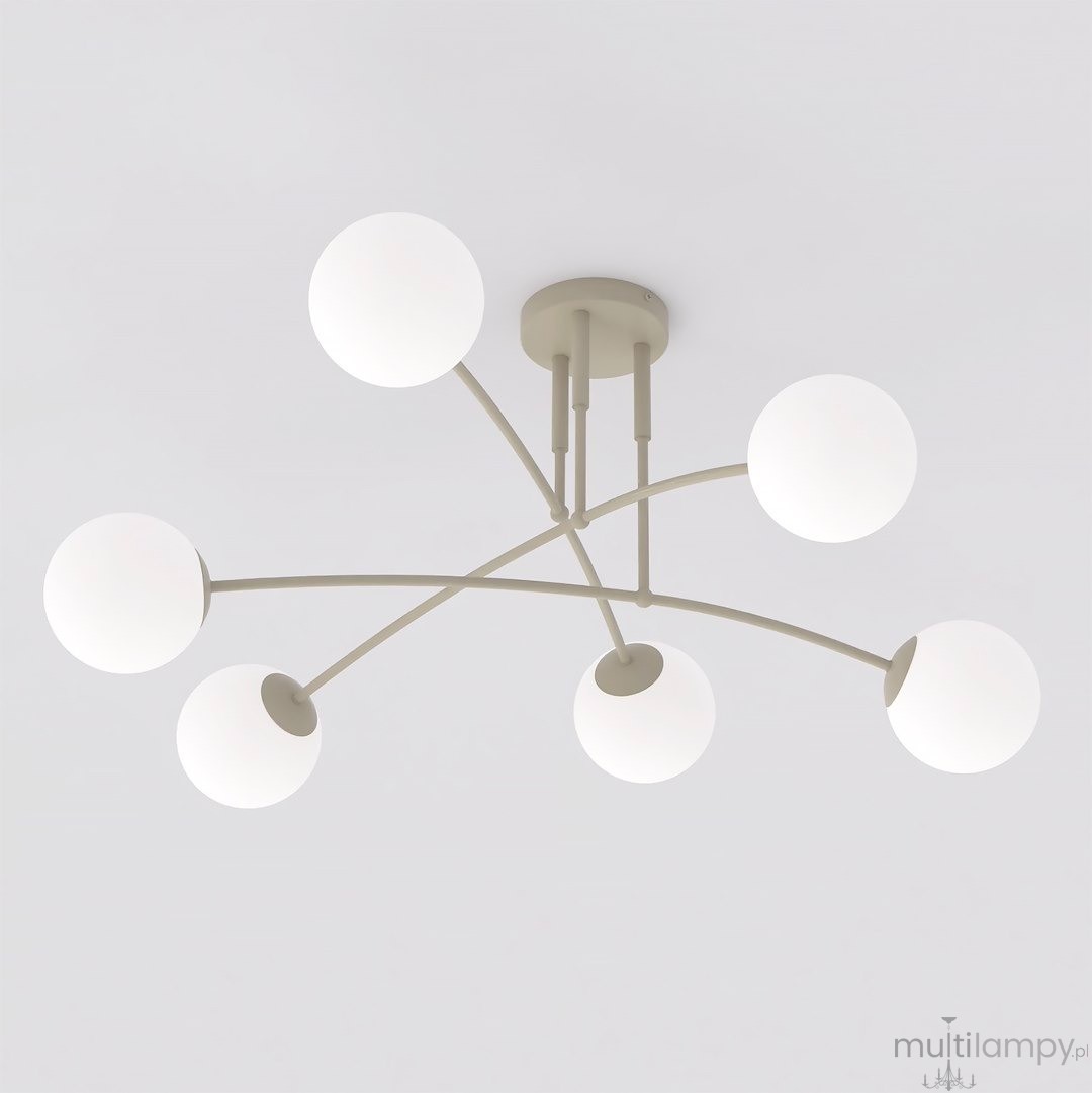 Pregos lampa sufitowa 6xE14 mokka biały 1685/6