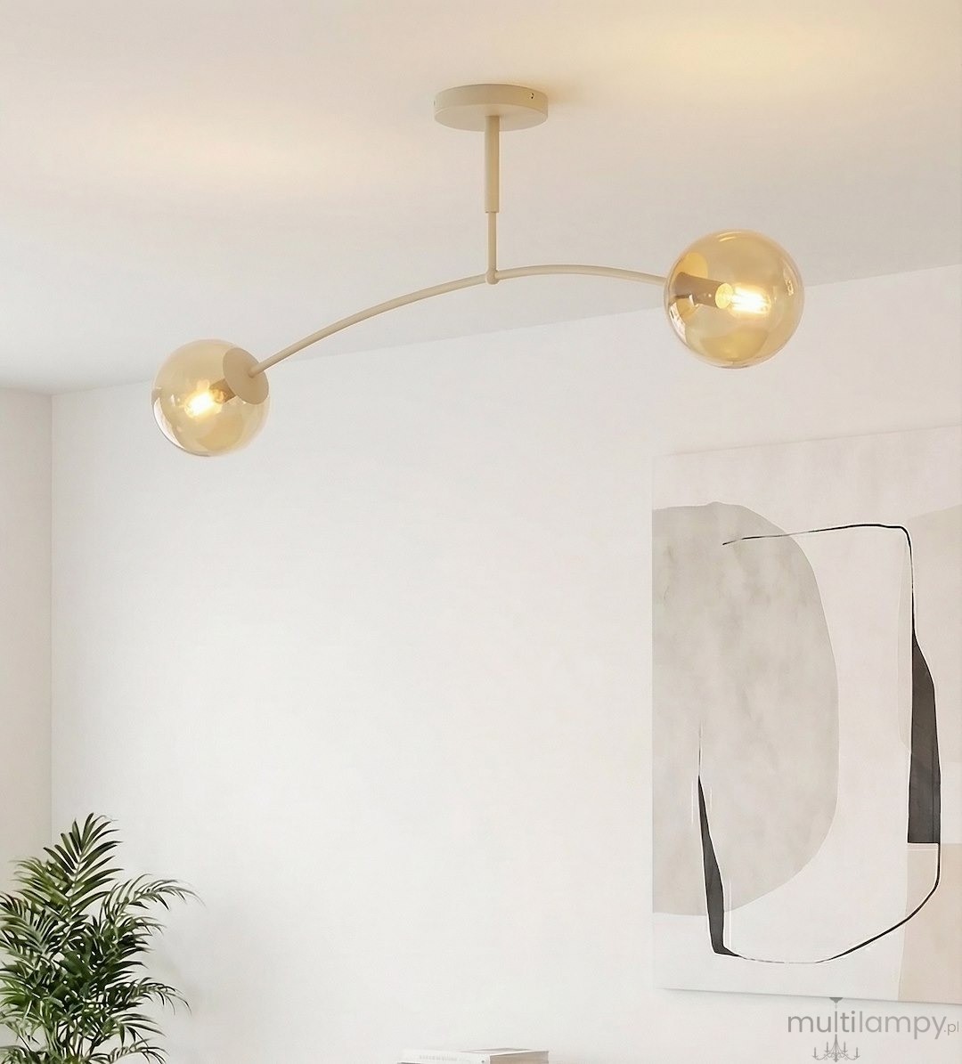 Pregos lampa sufitowa 2xE14 mokka miodowy 1686/2