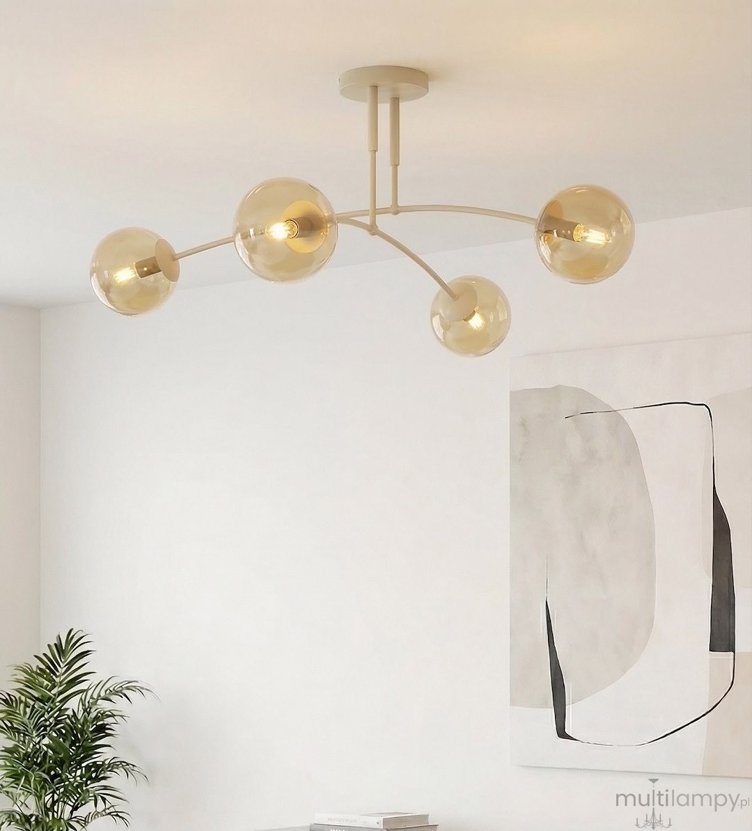 Pregos lampa sufitowa 4xE14 mokka miodowy 1686/4