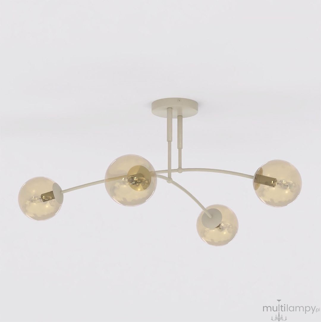 Pregos lampa sufitowa 4xE14 mokka miodowy 1686/4