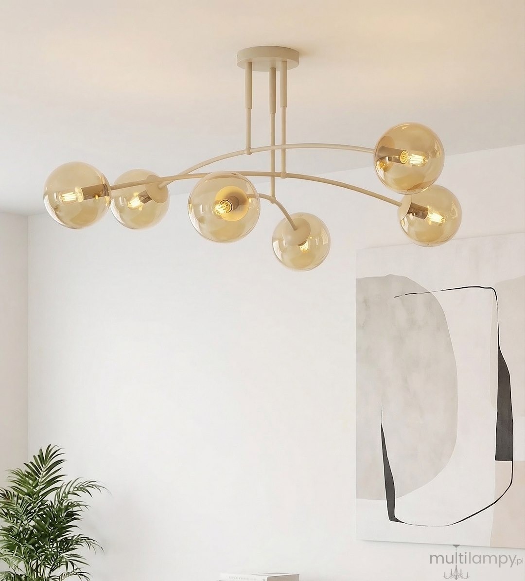 Pregos lampa sufitowa 6xE14 mokka miodowy 1686/6