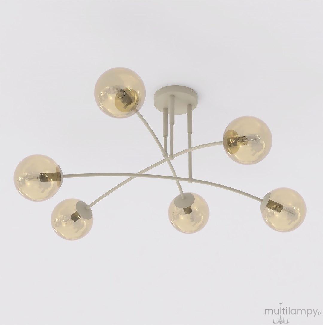 Pregos lampa sufitowa 6xE14 mokka miodowy 1686/6