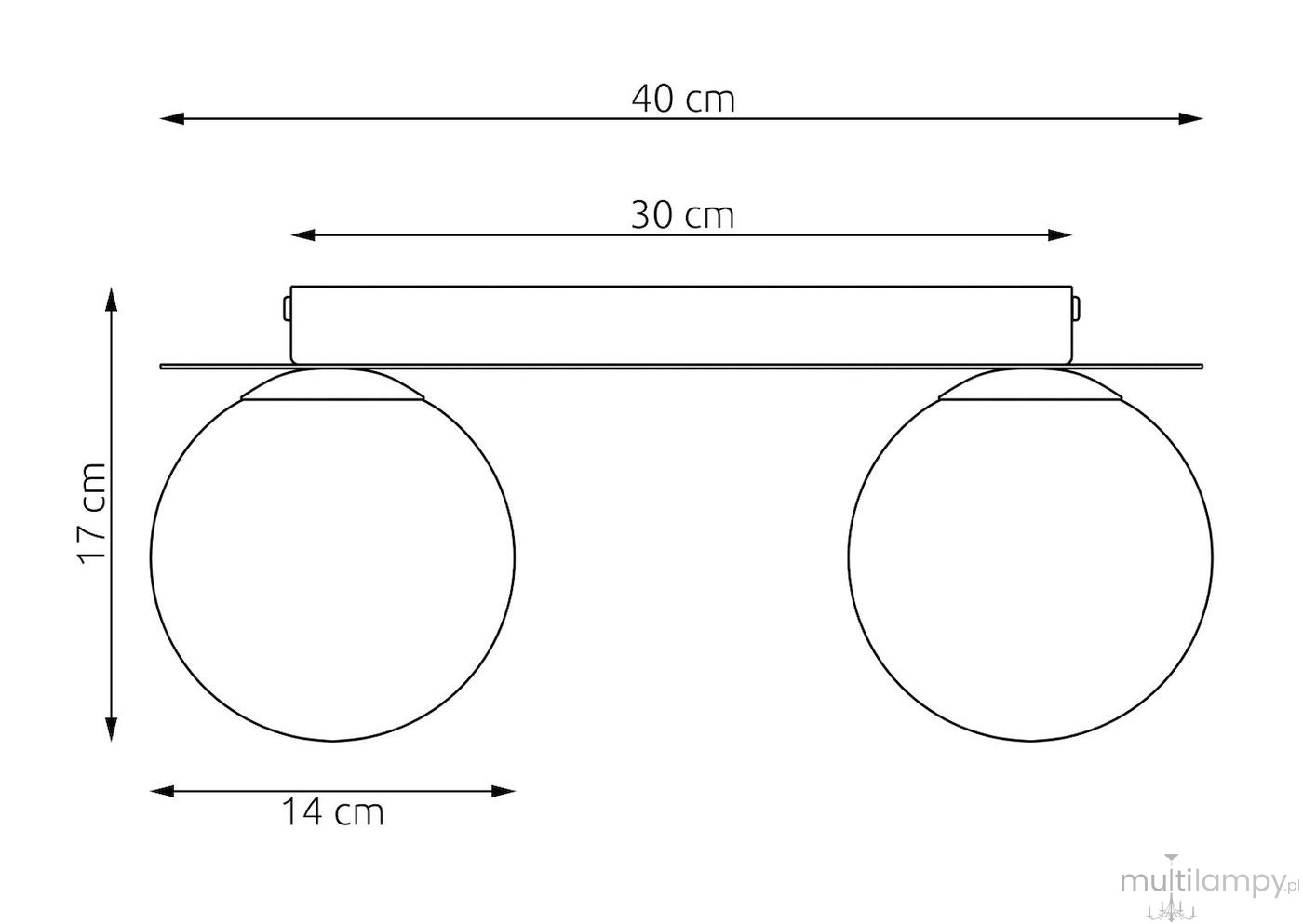 Solar lampa sufitowa 2xE14 mokka biały 1687/2