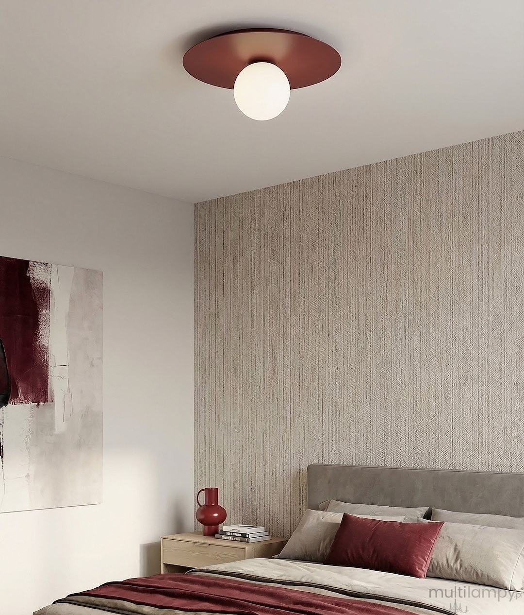 Solar lampa sufitowa E14 burgundy biały 1688/1