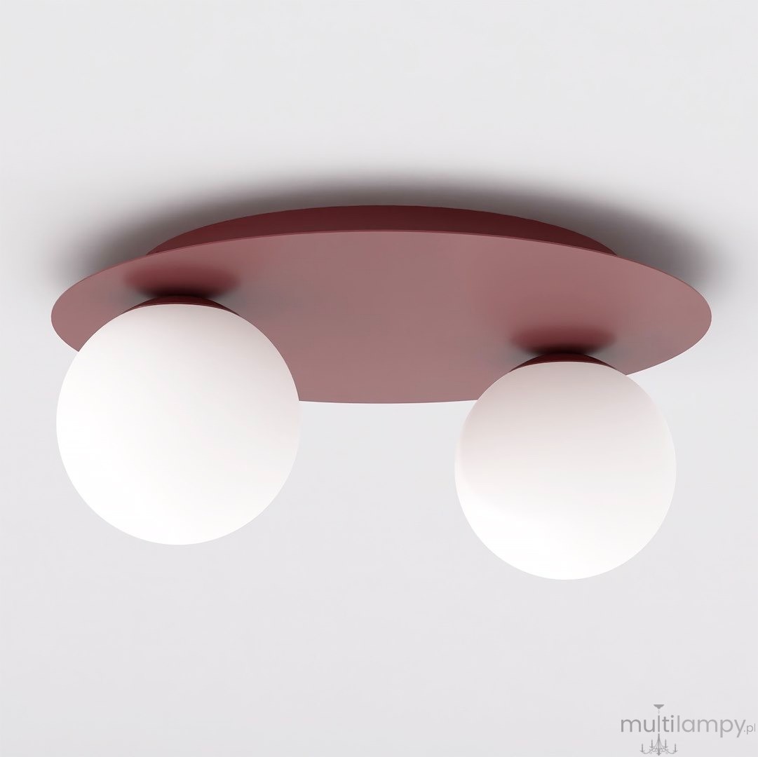 Solar lampa sufitowa 2xE14 burgundy biały 1688/2