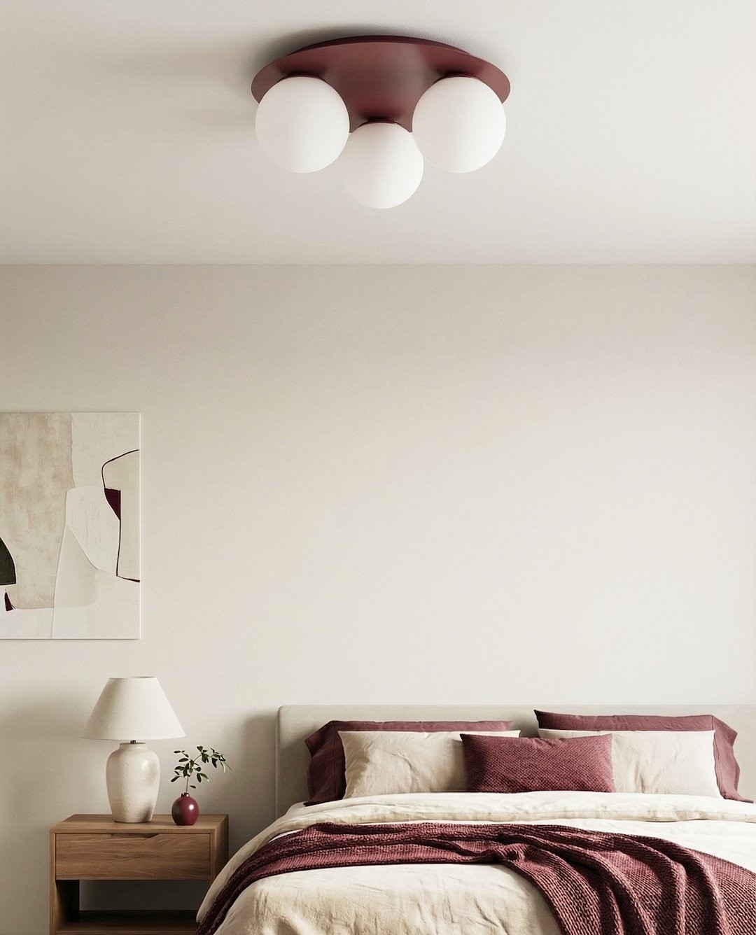 Solar lampa sufitowa 3xE14 burgundy biały 1688/3