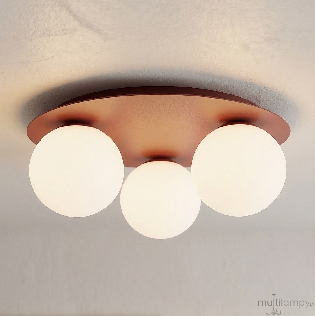 Solar lampa sufitowa 3xE14 burgundy biały 1688/3