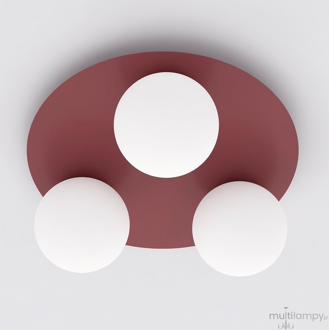 Solar lampa sufitowa 3xE14 burgundy biały 1688/3