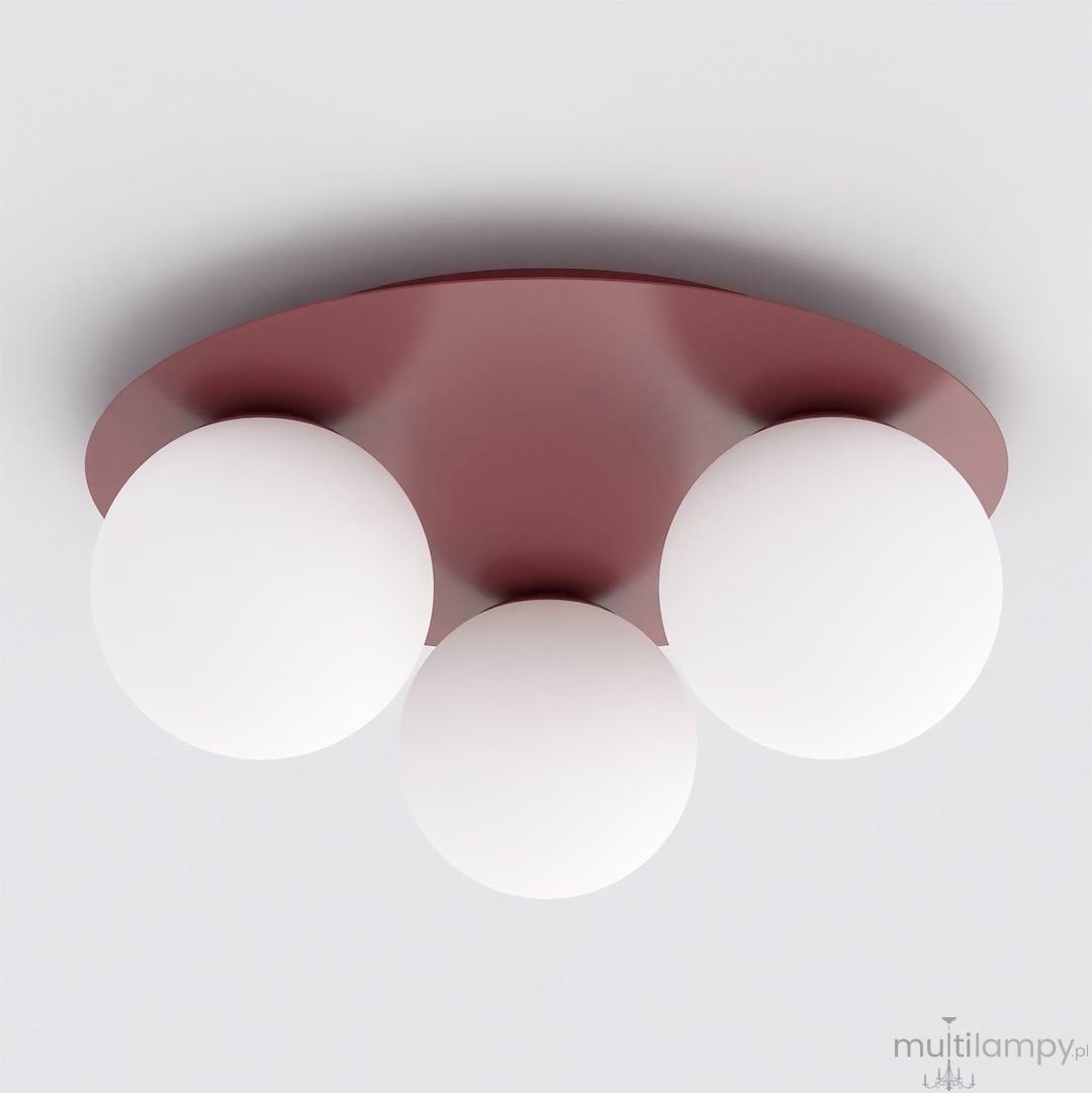 Solar lampa sufitowa 3xE14 burgundy biały 1688/3