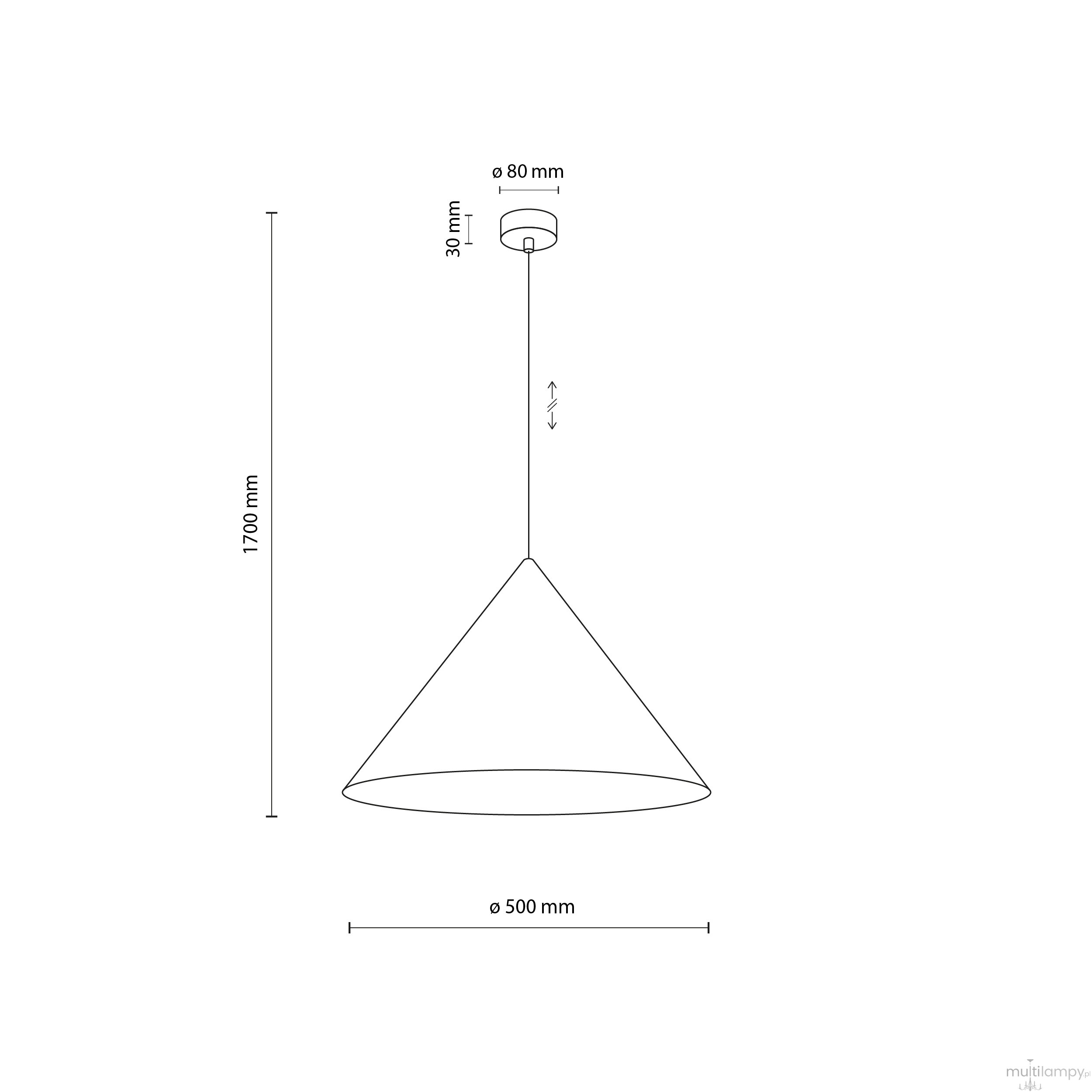 Cono D50 lampa wisząca 1xE27 ceglana 10089