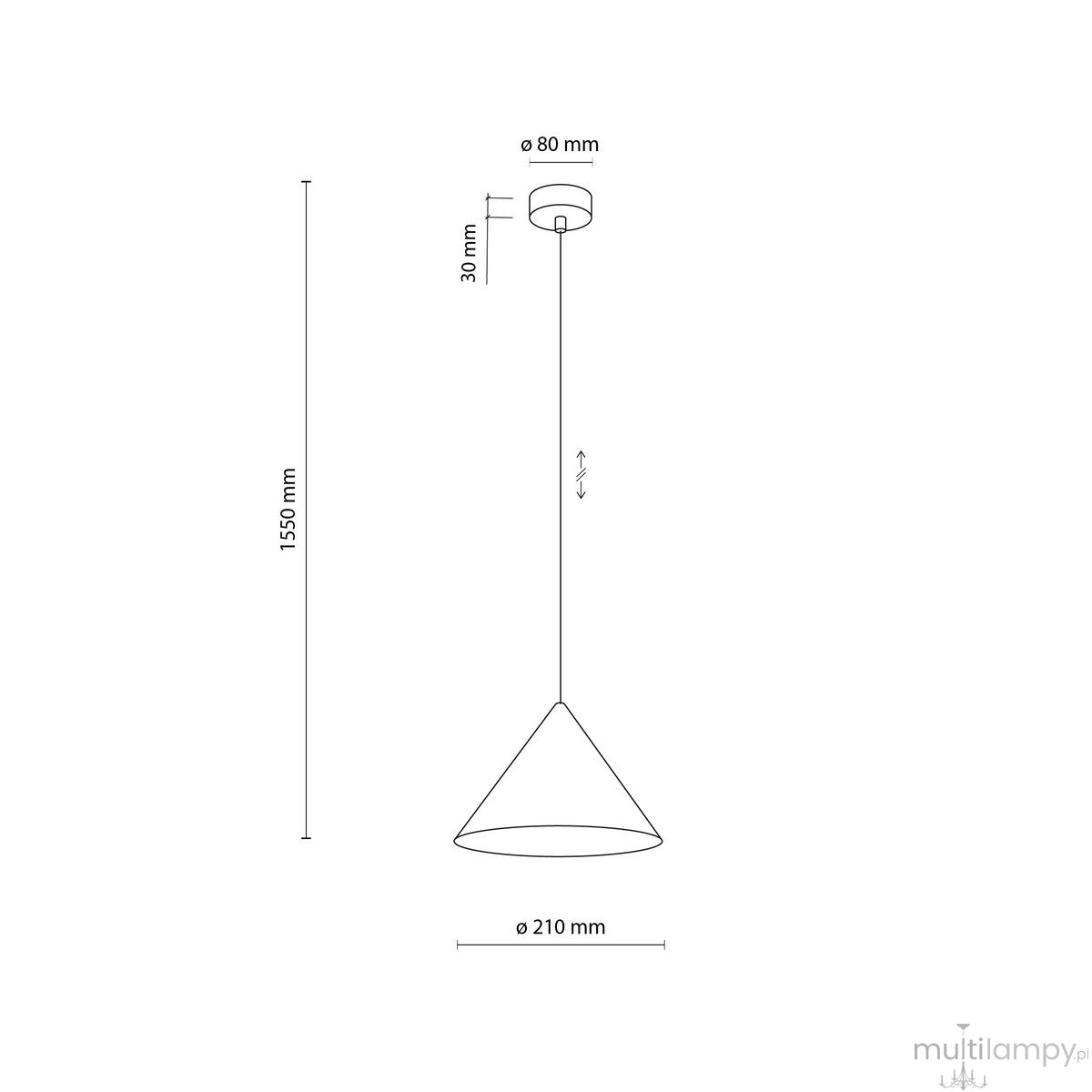 Cono D21 lampa wisząca 1xE27 pomarańczowa 11383