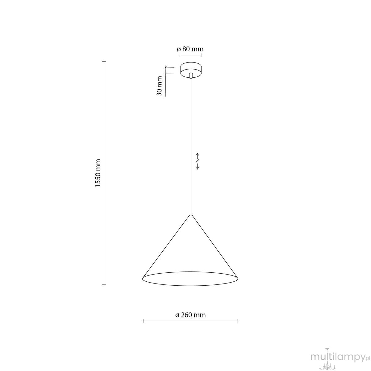 Cono D26 lampa wisząca 1xE27 niebieska 11414