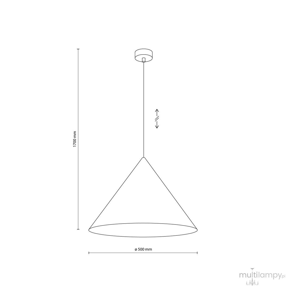 Cono D50 lampa wisząca 1xE27 pomarańczowa 11386