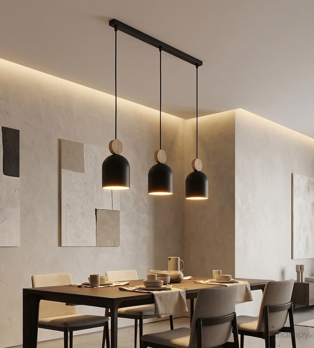 Mesi lampa wisząca 3xGU10 czarna 1692/3