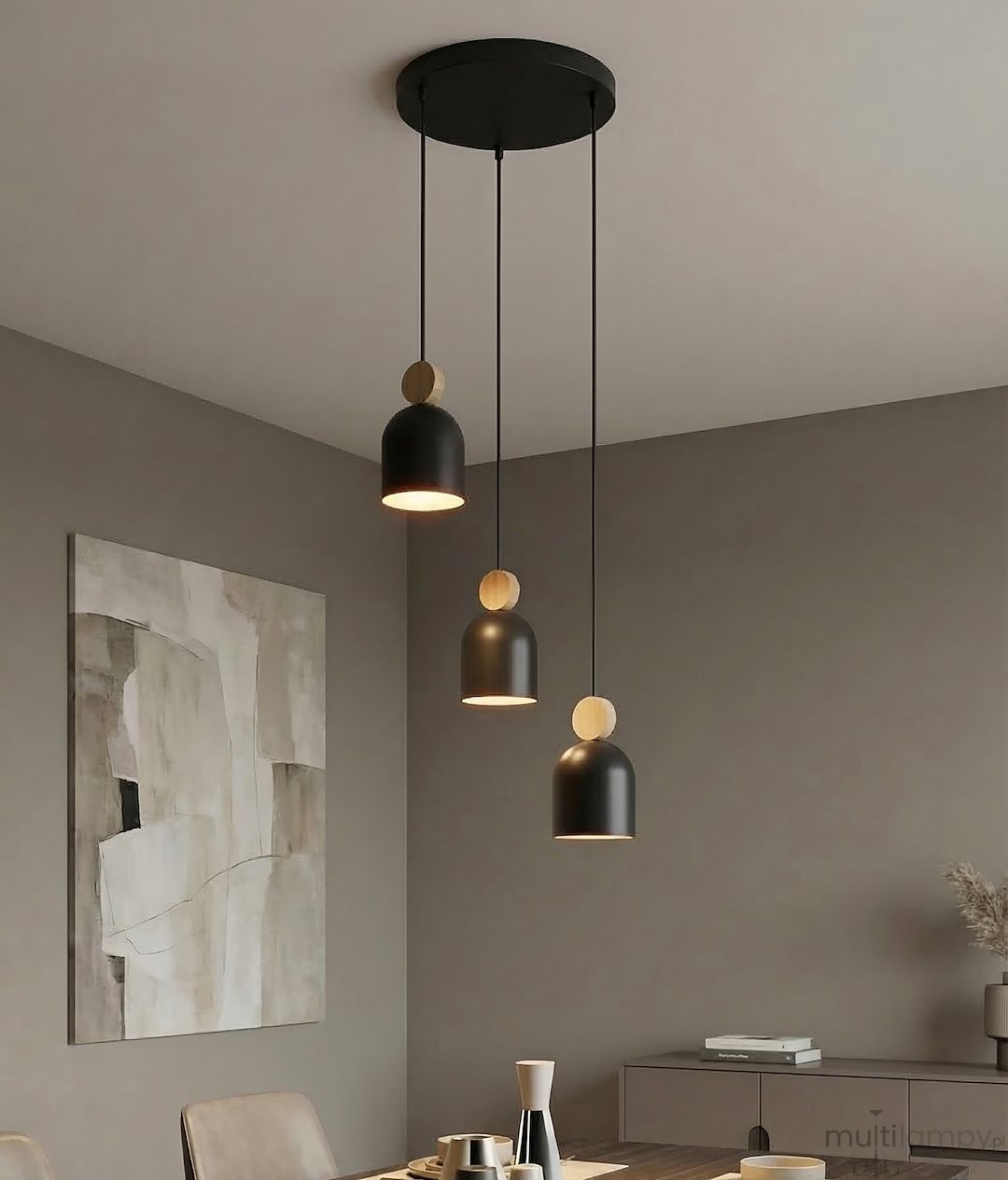Mesi PREM lampa wisząca 3xGU10 czarna 1692/3PREM