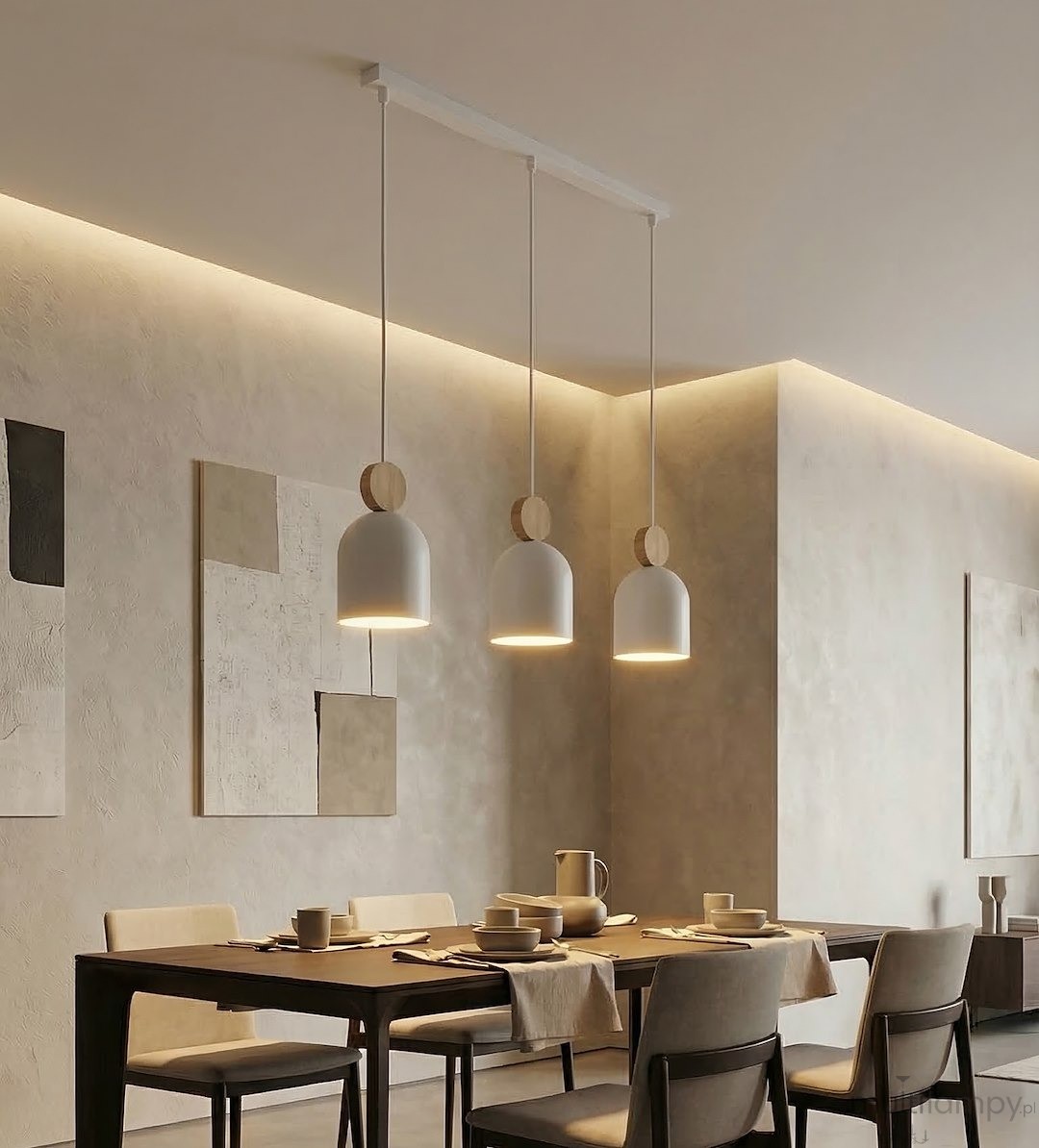 Mesi lampa wisząca 3xGU10 biała 1693/3