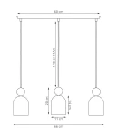 Mesi lampa wisząca 3xGU10 burgundy 1695/3
