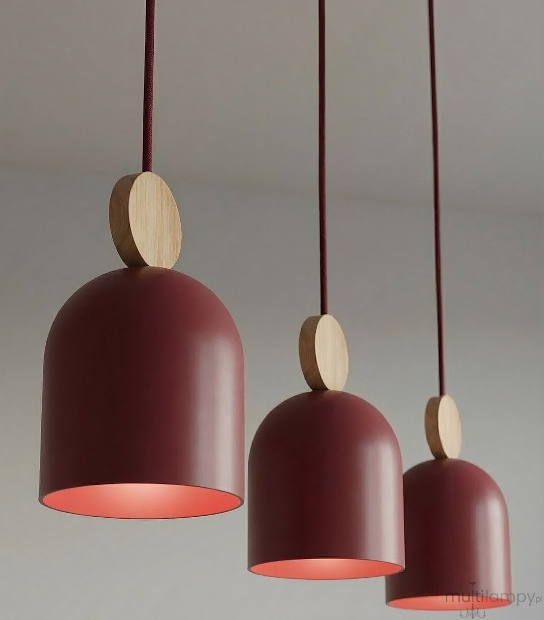 Mesi lampa wisząca 3xGU10 burgundy 1695/3