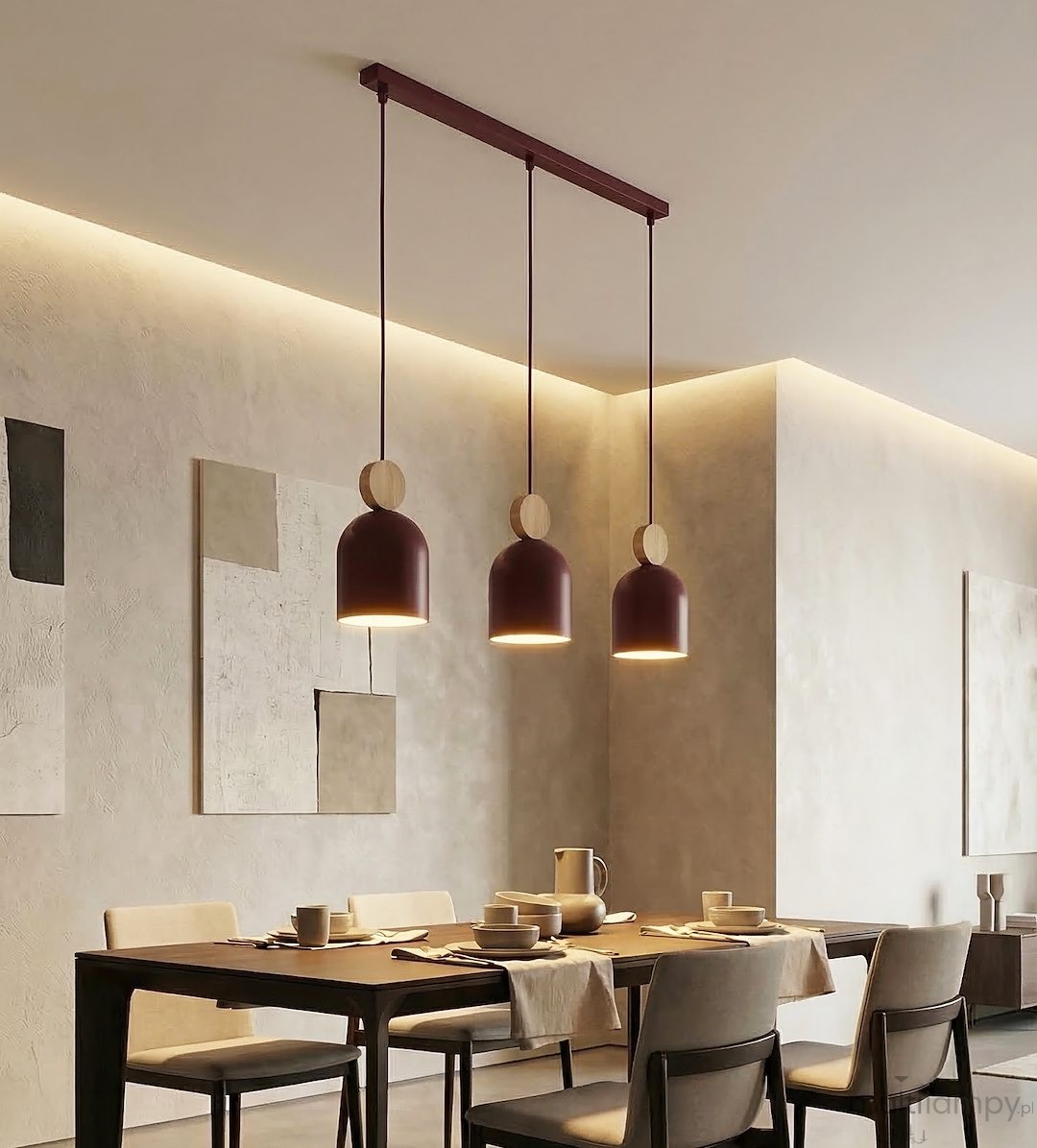 Mesi lampa wisząca 3xGU10 burgundy 1695/3