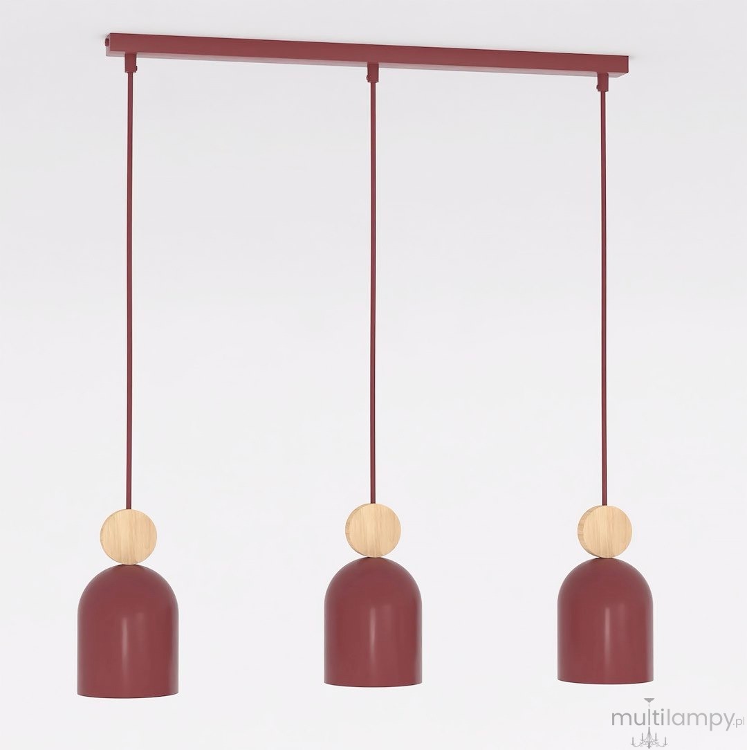 Mesi lampa wisząca 3xGU10 burgundy 1695/3