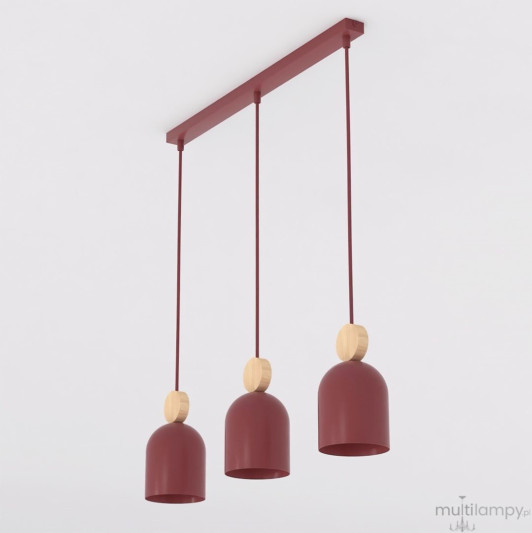 Mesi lampa wisząca 3xGU10 burgundy 1695/3