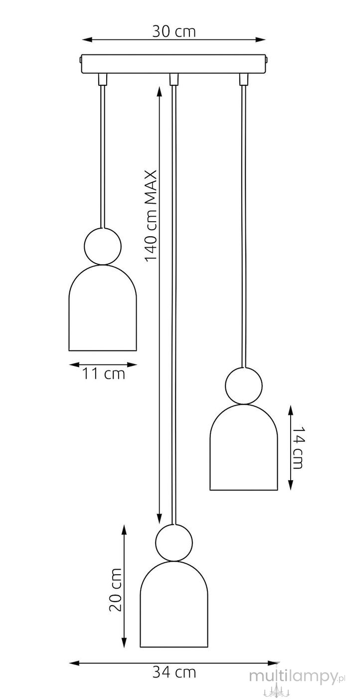 Mesi PREM lampa wisząca 3xGU10 burgundy 1695/3PREM