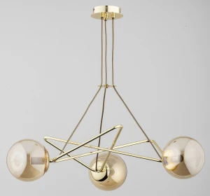 Tristan lampa wisząca 3xE14 złota bursztyn 62343