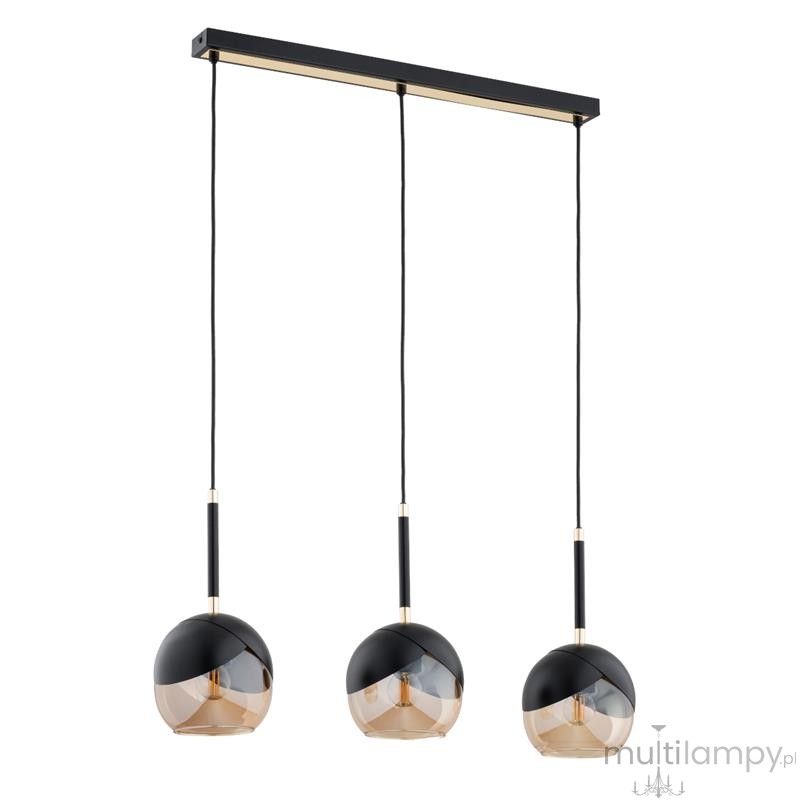 Miltona lampa wisząca 3xE27 czarna złota 62416