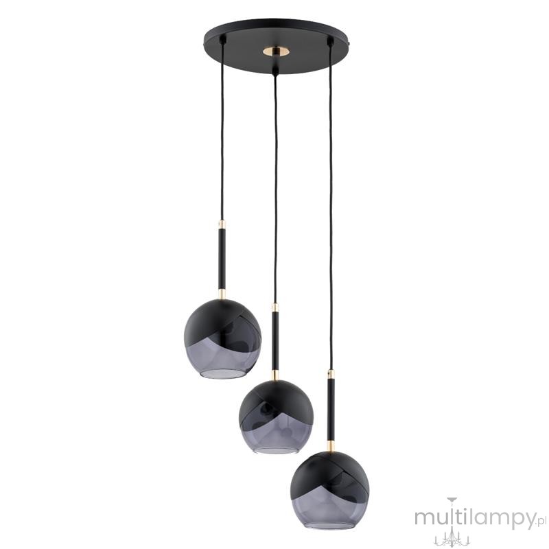 Miltona lampa wisząca 3xE27 czarna chrom 62419