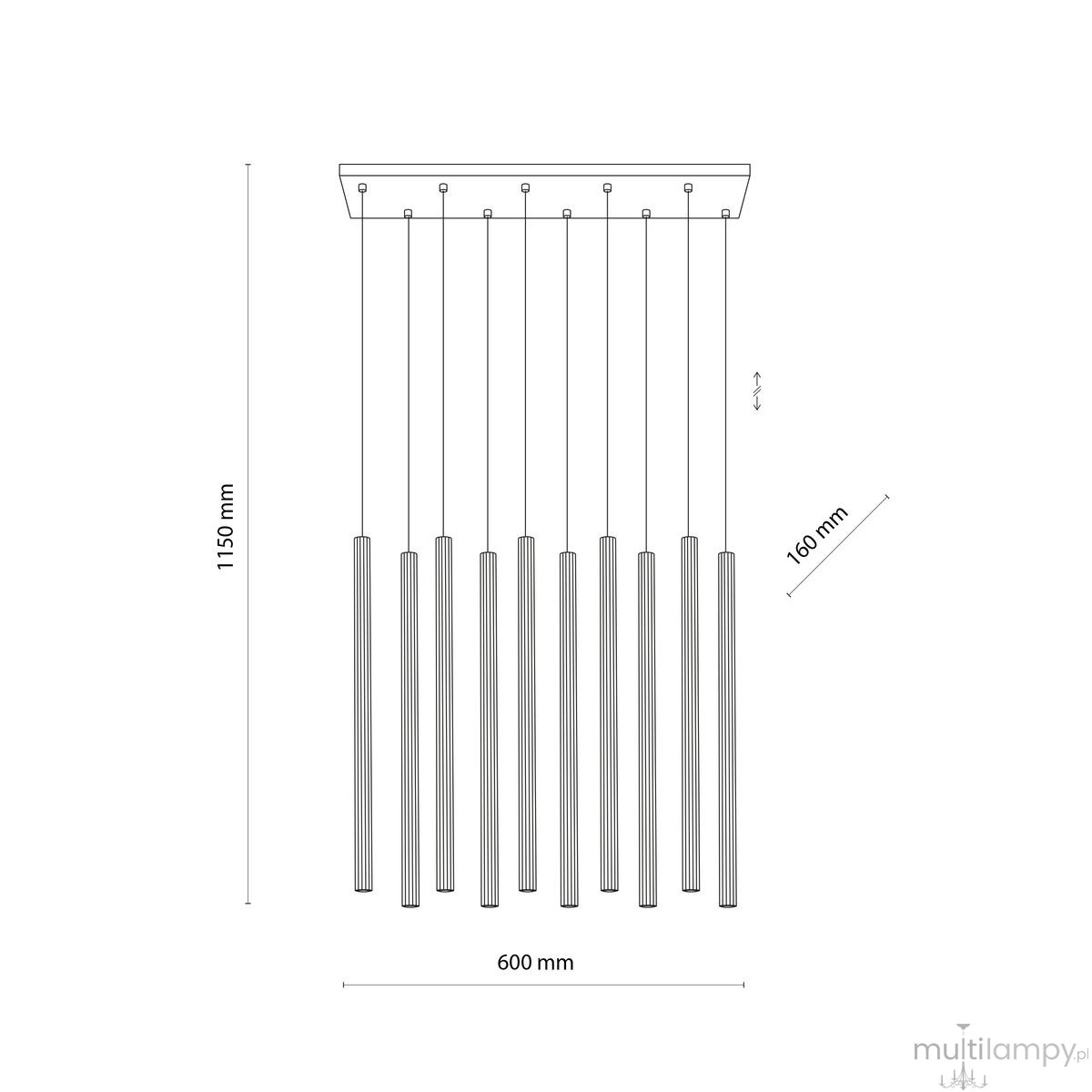 Ferro lampa wisząca 10xG9 brązowa 11490