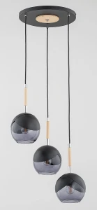 Miltona lampa wisząca 3xE27 czarna chrom 62419