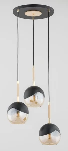 Miltona lampa wisząca 3xE27 czarna złota 62418