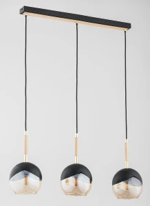 Miltona lampa wisząca 3xE27 czarna złota 62416